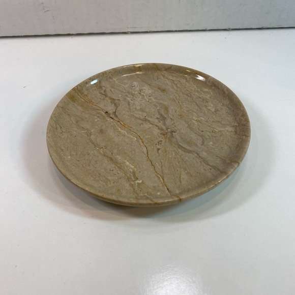 Elegant beige Vintage Marble Trinket Dish Made In Pakistani 6” - Picture 1 of 10